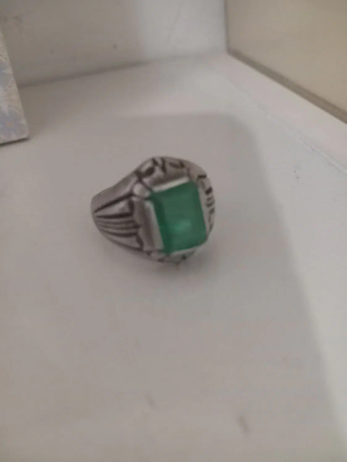 انگشتر نقره زمرد|جواهرات|زنجان, |دیوار