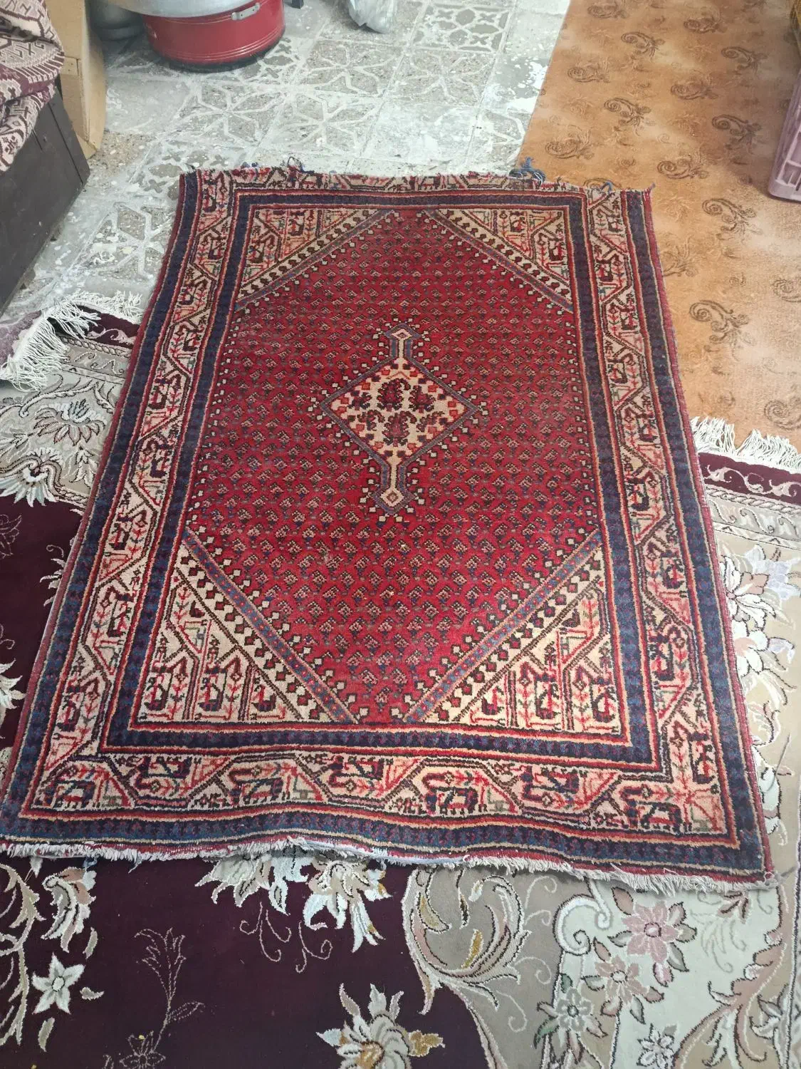 فرش دستبافت قدیمی مالمیر|فرش|بروجرد, |دیوار