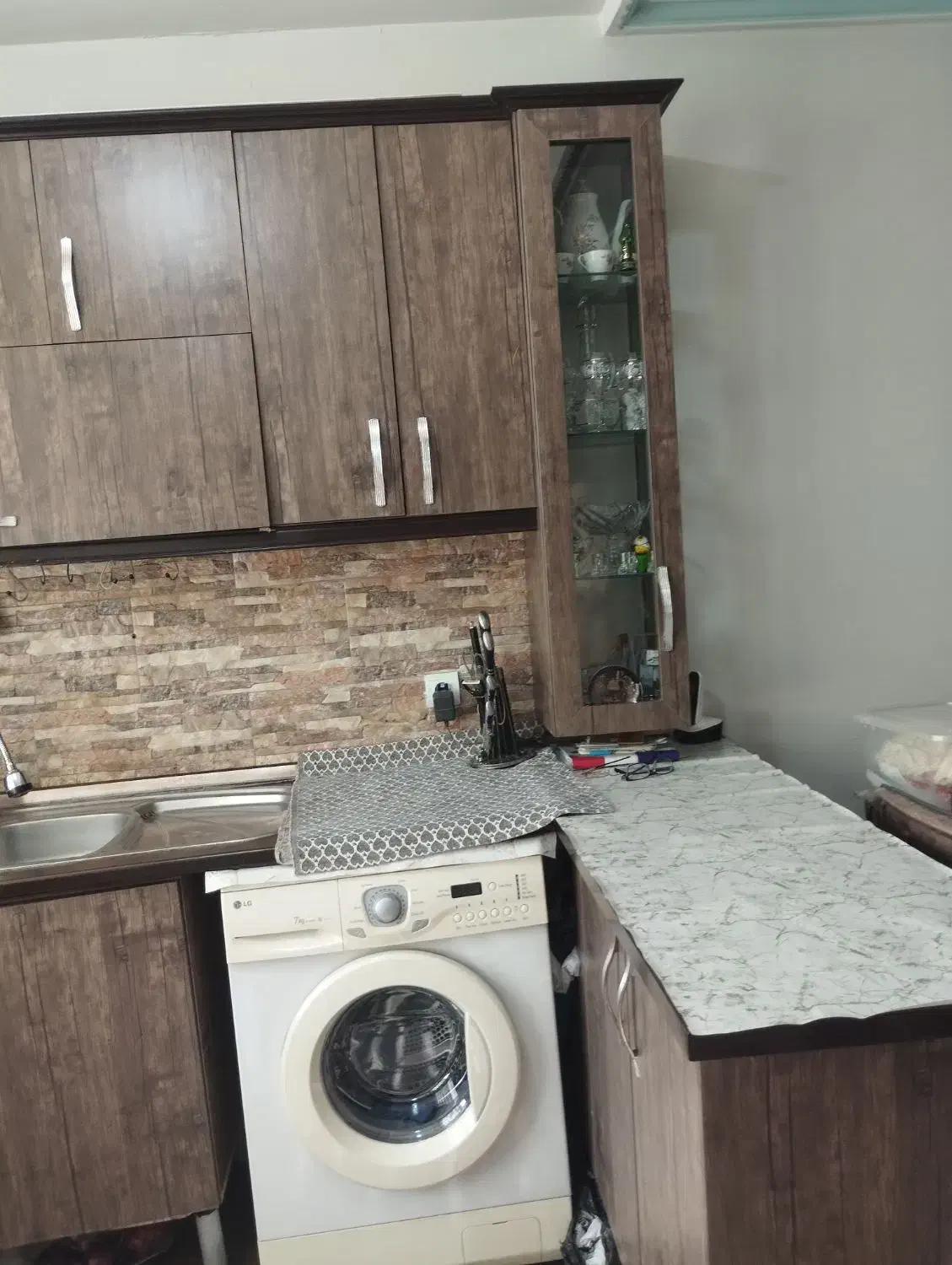 کابینت ام دی اف هود سینک سالم|آب‌چکان و نظم‌دهنده ظروف|گلستان (تهران), |دیوار