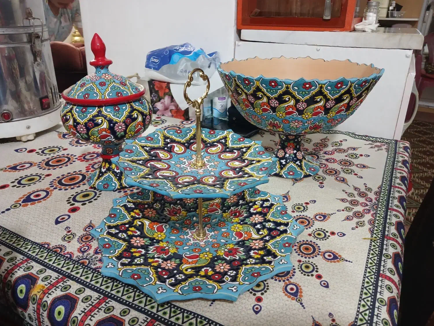 ظروف پذیرایی مینا کاری|ظروف سرو و پذیرایی|گرگان, |دیوار