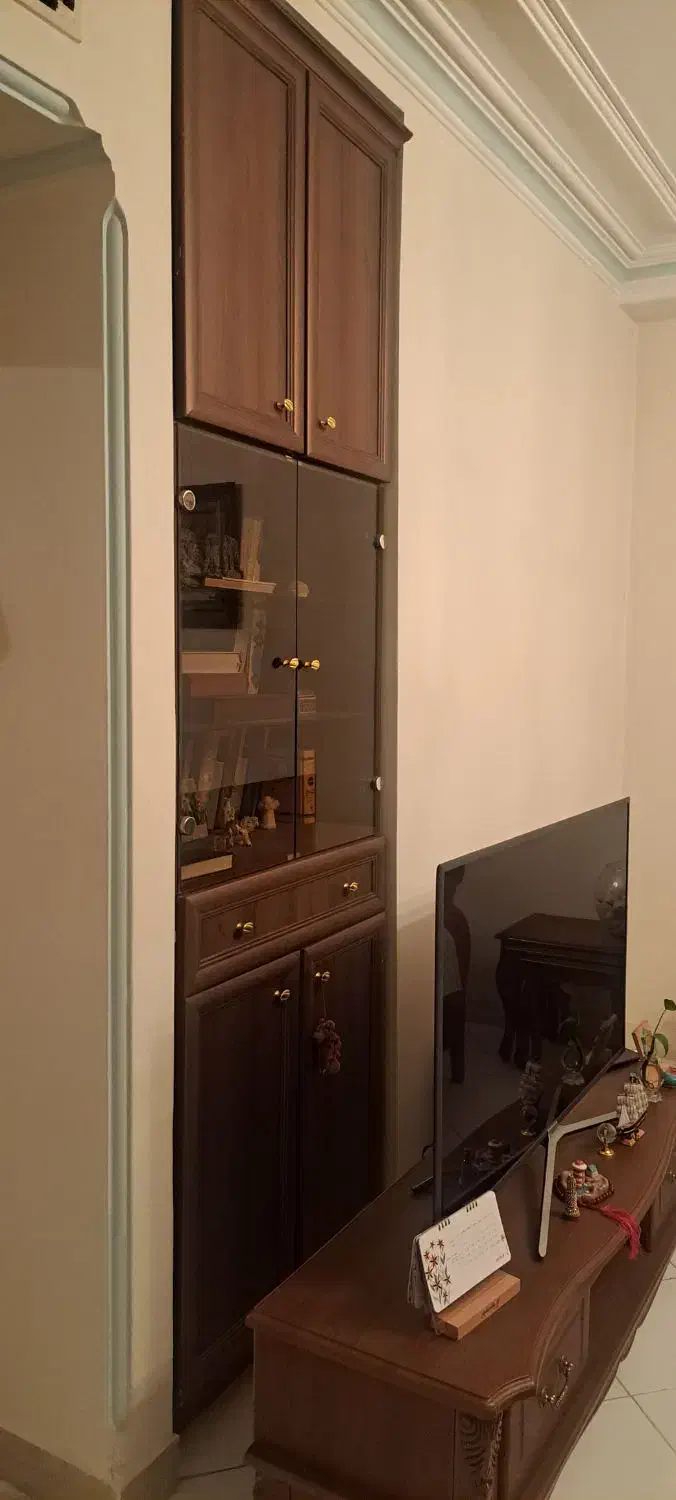 بوفه کمد کتابخانه|کتابخانه، شلف، قفسه‌های دیواری|تهران, آبشار تهران (دریاچه)|دیوار