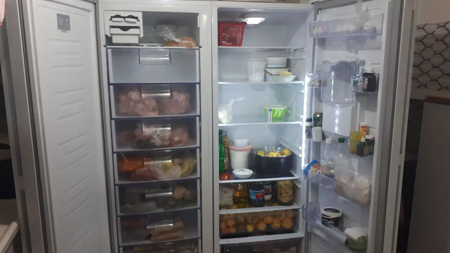 یخچال دوقولو و ال ای دی بخاری شومینه|یخچال و فریزر|مهاباد (آذربایجان غربی), |دیوار