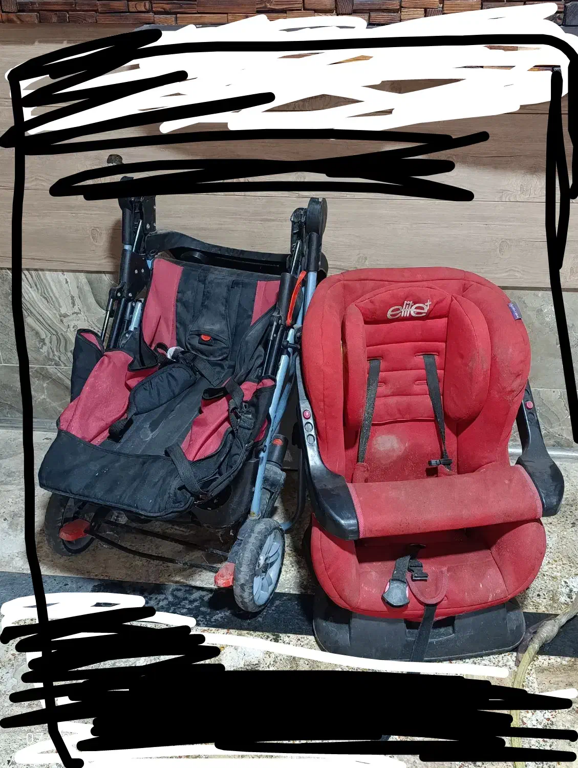 صندلی ماشین کودک و کالسکه|کالسکه و لوازم جانبی|لاهیجان, شیشه گران|دیوار