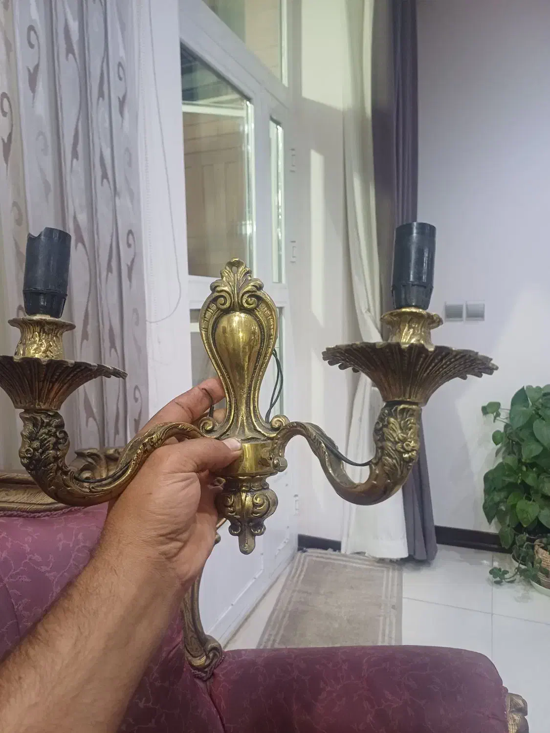 یک جفت چراغ آنتیک|کلکسیون اشیاء عتیقه|مبارکه, |دیوار