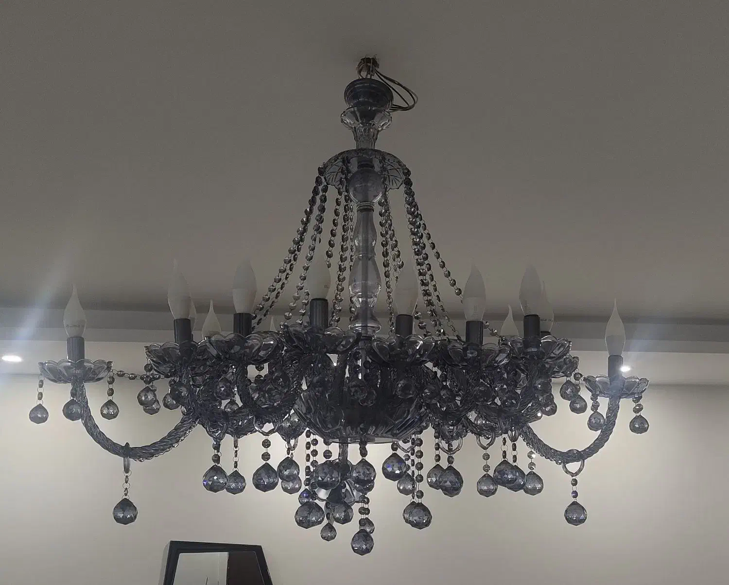 لوستر کریستالی رنگ دودی|لوستر و چراغ آویز|تهران, کوهک|دیوار