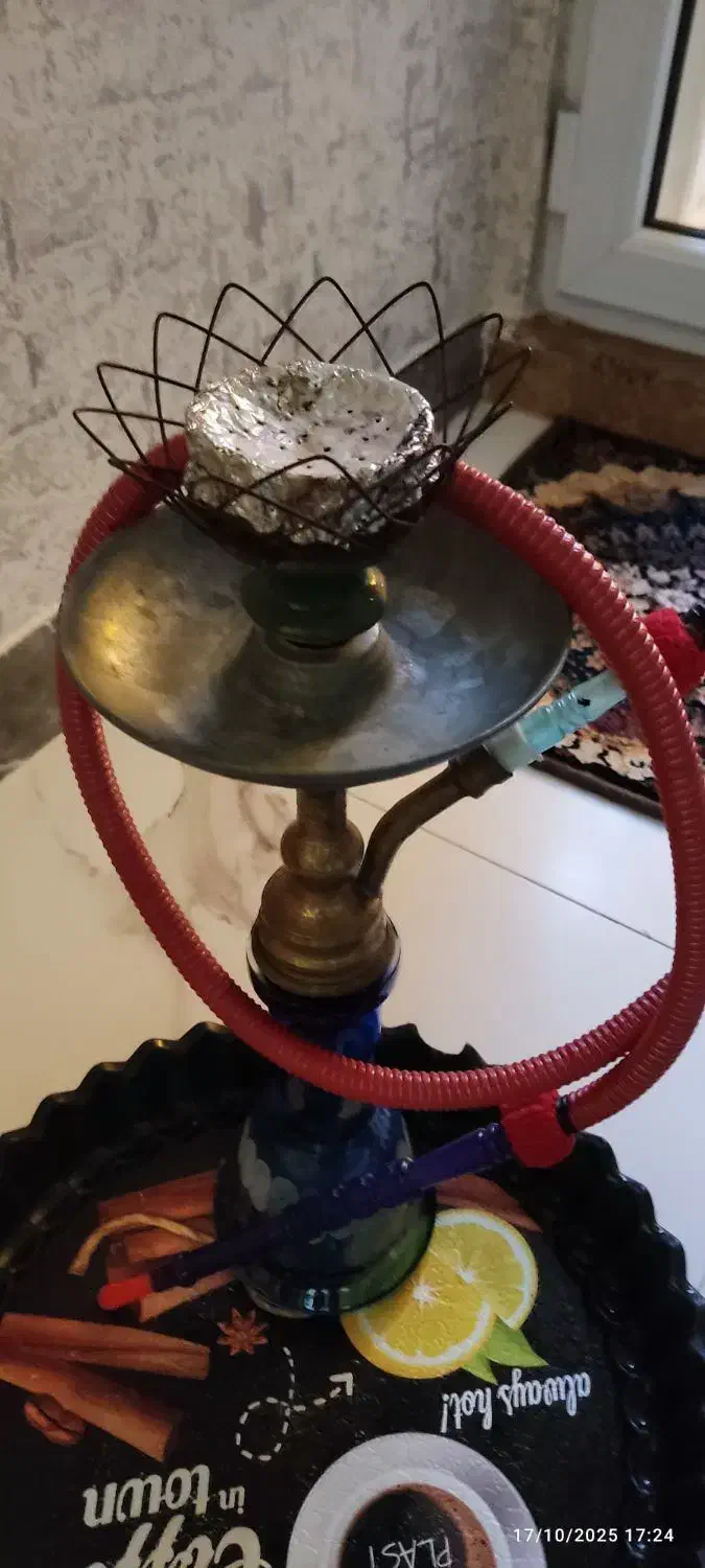 قلیان برنزکامل|صنایع دستی و سایر لوازم تزئینی|ملایر, |دیوار