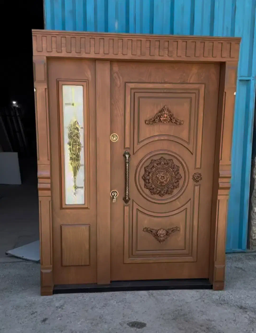 درب ضدسرقت دوقاب منبت کرکره برقی نرده استیل کدR006|مصالح و تجهیزات ساختمان|چالوس, |دیوار