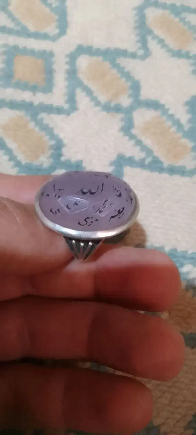 انگشتر عقیق کبود کار دست|جواهرات|سمنان, |دیوار