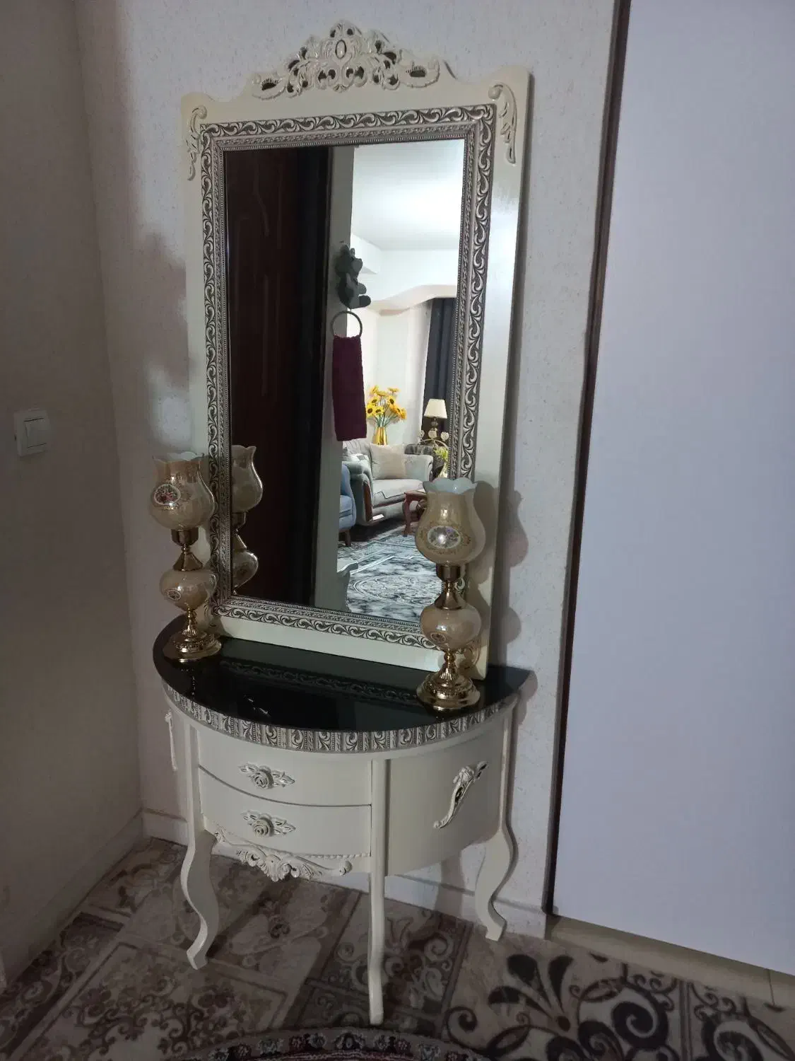 آینه کنسول جاکفشی میز تلفن وبوفه|بوفه، ویترین، کنسول|محمدیه-قزوین, |دیوار