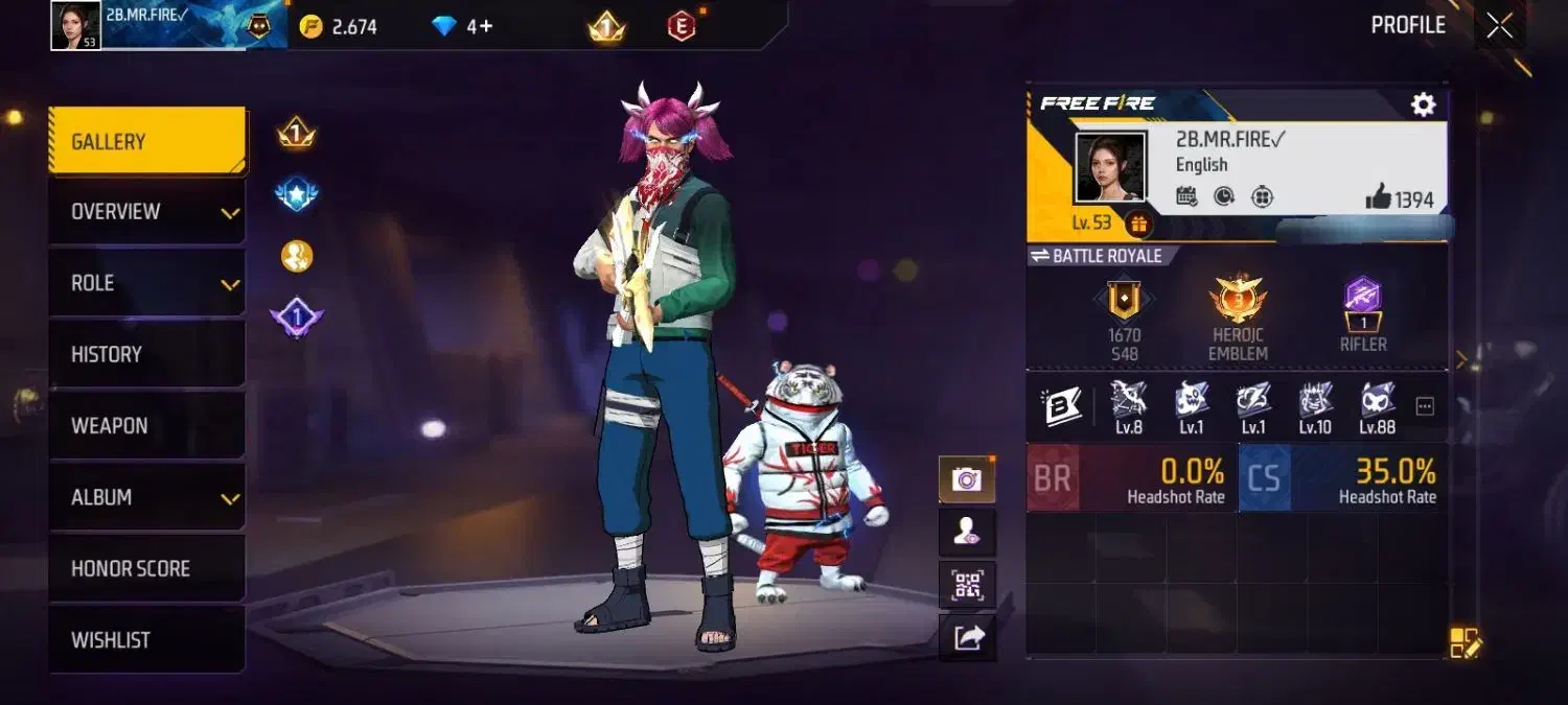 اکانت فری فایر لول ۵۳|کنسول، بازی ویدئویی و آنلاین|رشت, توشیبا|دیوار