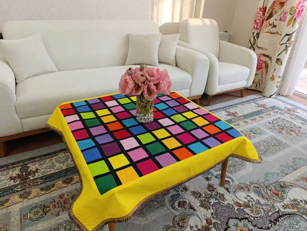 رومیزی چهل تکه دوزی|پرده، رانر، رومیزی|شیراز, سینما سعدی|دیوار