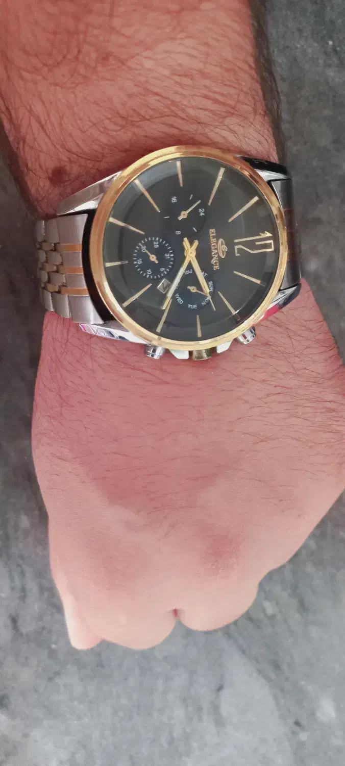 ساعت الگانس طلایی سایز بزرگ|ساعت|عجب شیر, |دیوار