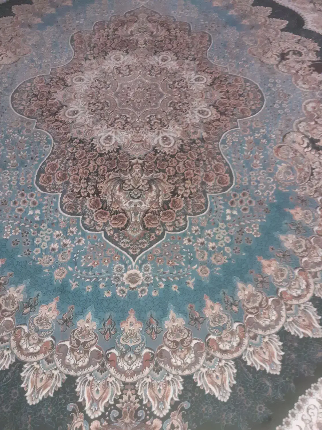 4تا قالی دوازده متری تمام نخ فیروزه ی|فرش|خرمآباد, |دیوار