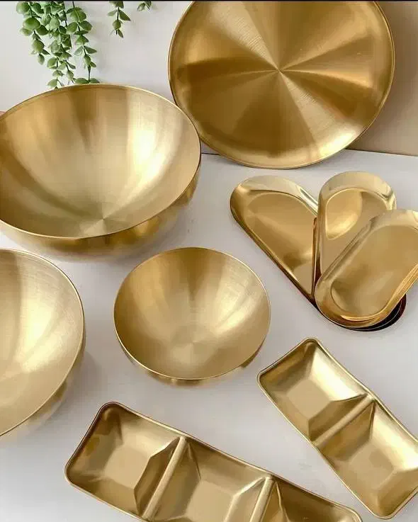 ست استیل طلایی (رنگثابت)|ظروف سرو و پذیرایی|بندر کنگان, |دیوار