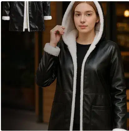 شنل(کاپشن-پالتو) چرم خز سفید زنانه|لباس|مشهد, جنت|دیوار