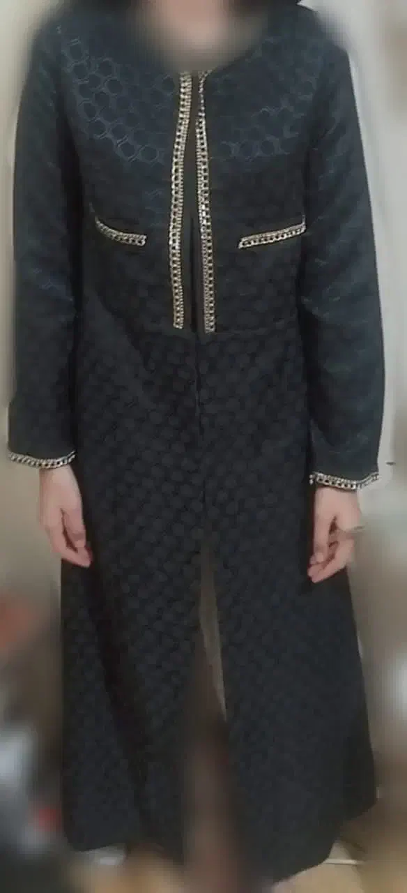 مانتو ژاکارد مشکی خرج کار زنجیر|لباس|پیشوا, |دیوار