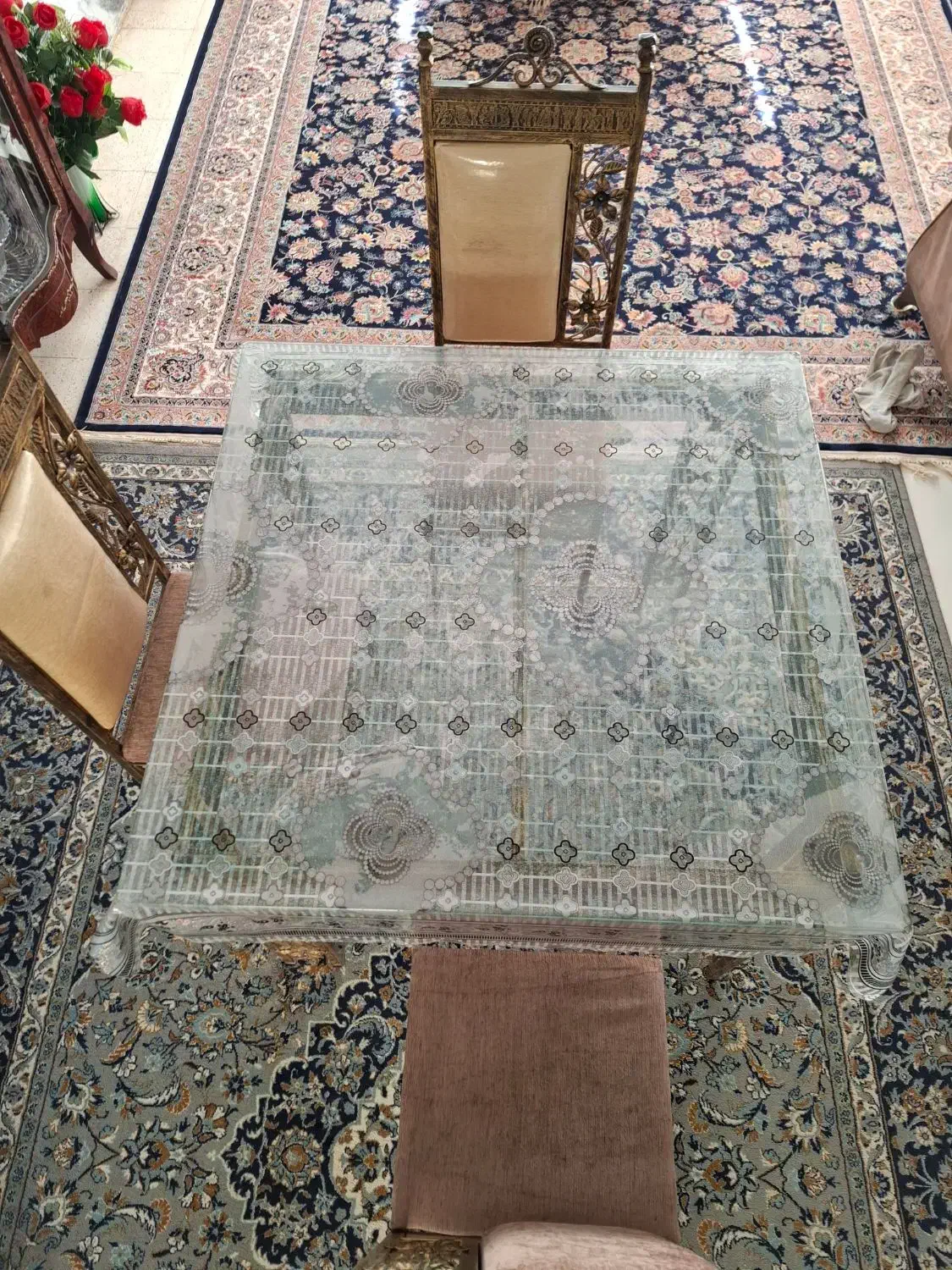 میز نهار خوری چهار نفره فرفوجه|میز و صندلی غذاخوری|گناباد, |دیوار