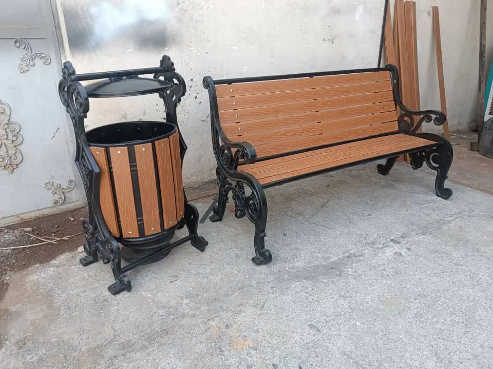 ست نیمکت و سطل چوبی فلزی|عمدهفروشی|تهران, شهر زیبا|دیوار
