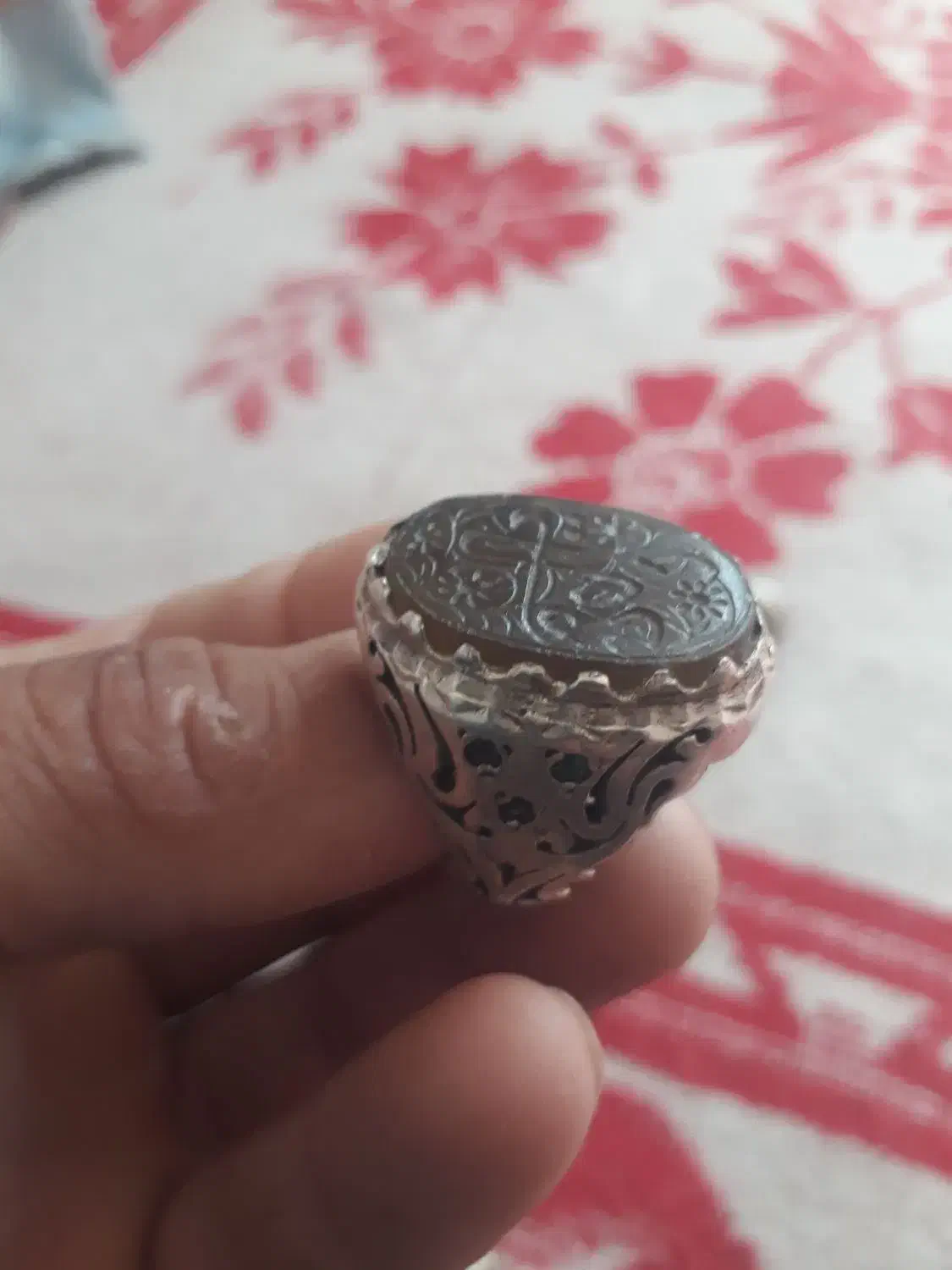 انگشتر نقره عتیقه|جواهرات|بم, |دیوار