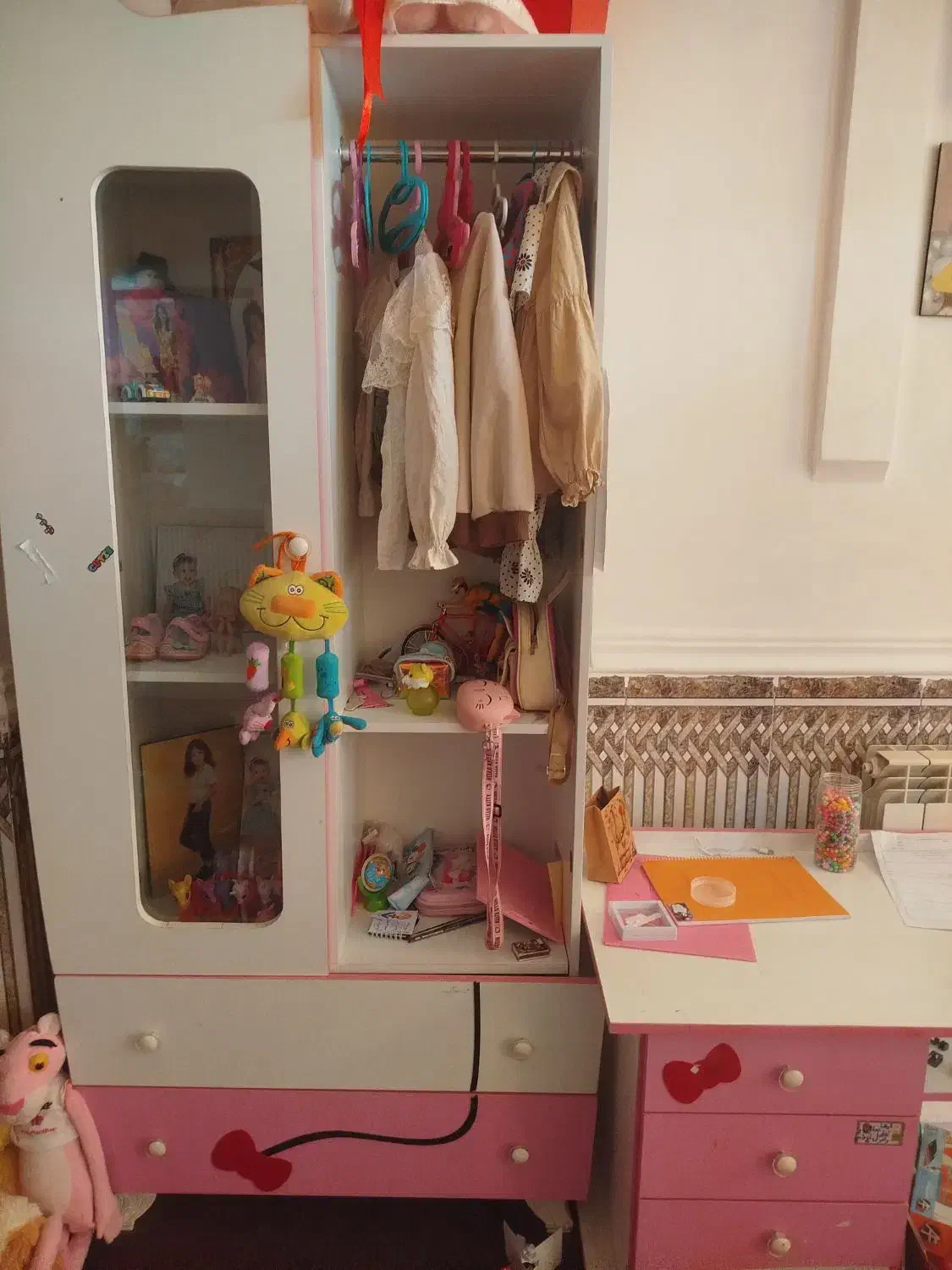 فروش تخت و کمد کودک به همراه تشک|تخت و سرویس خواب|یاسوج, |دیوار