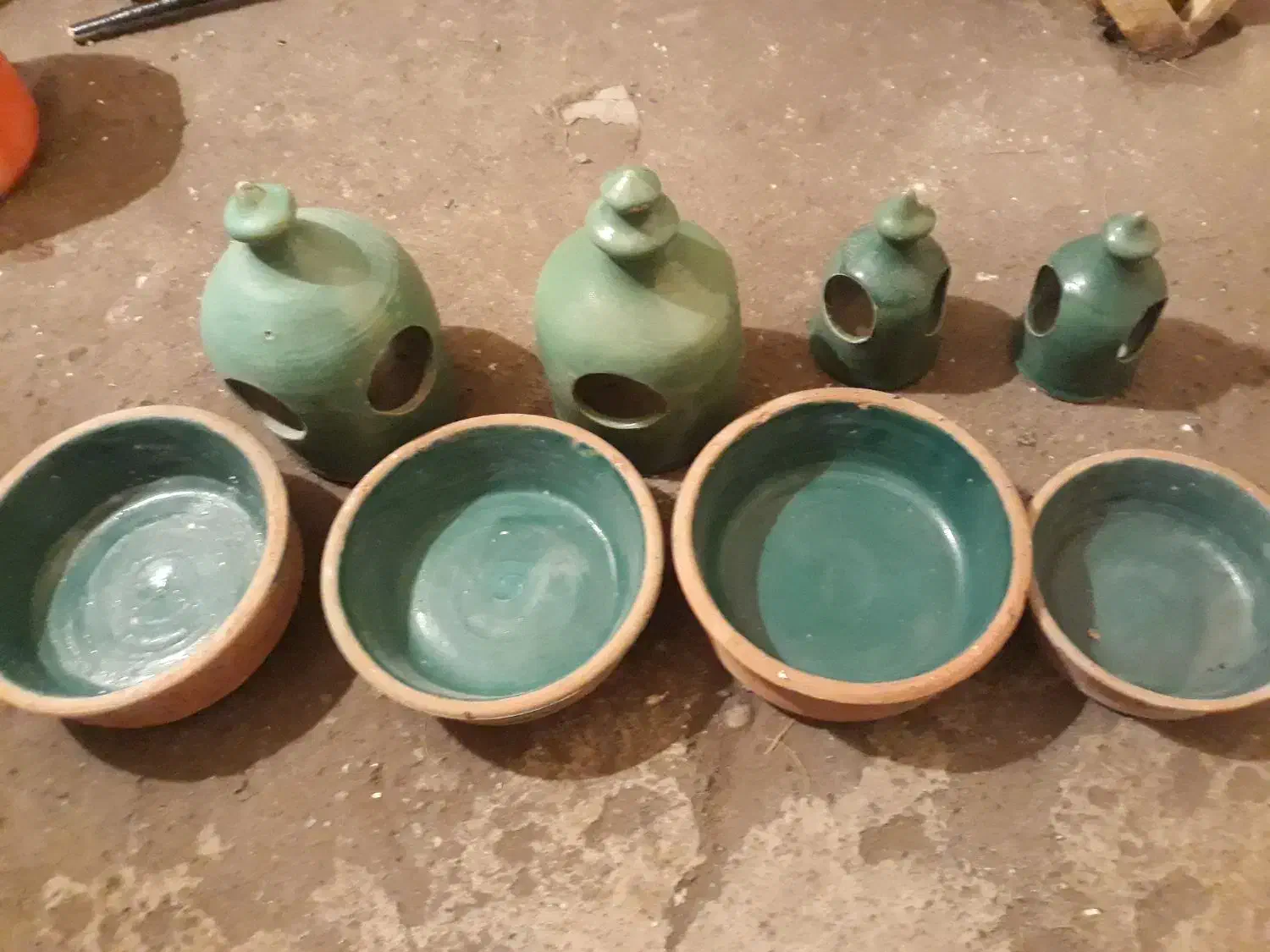 ابخوری و لانجین برای لانه پرندگان سفالی|لوازم جانبی حیوانات|کرمانشاه, |دیوار