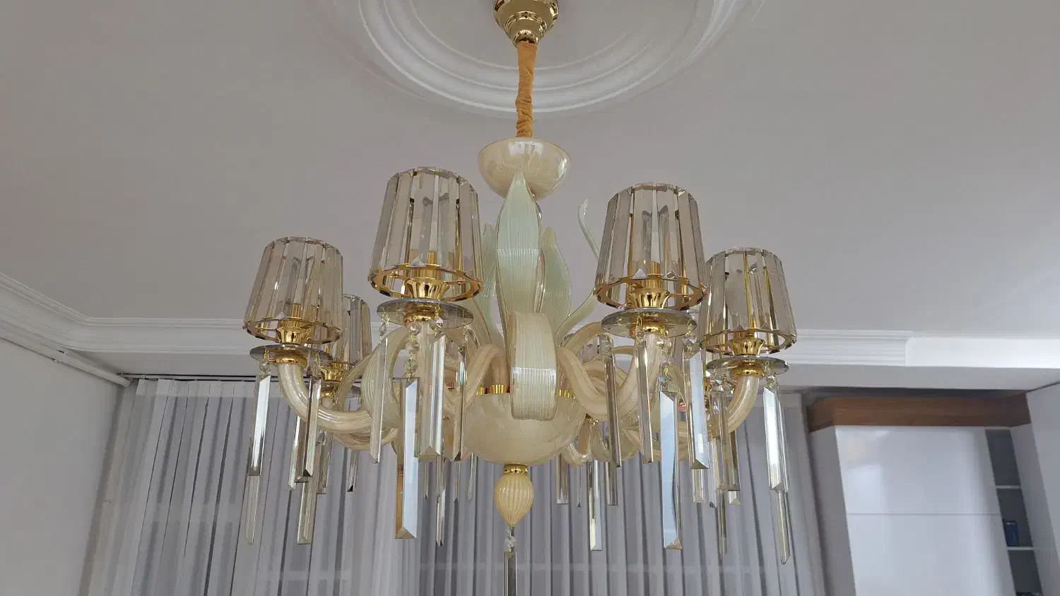 لوستر ۸شعله ی تمام کریستال ژاپنی|لوستر و چراغ آویز|قزوین, |دیوار