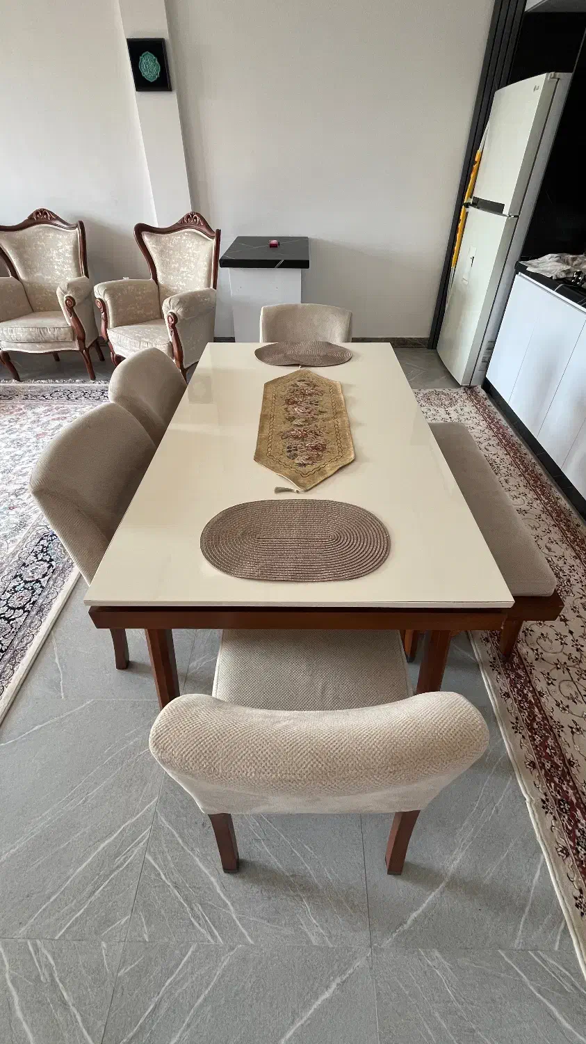 میزغذاخوری شش نفره|میز و صندلی غذاخوری|خشکبیجار, |دیوار