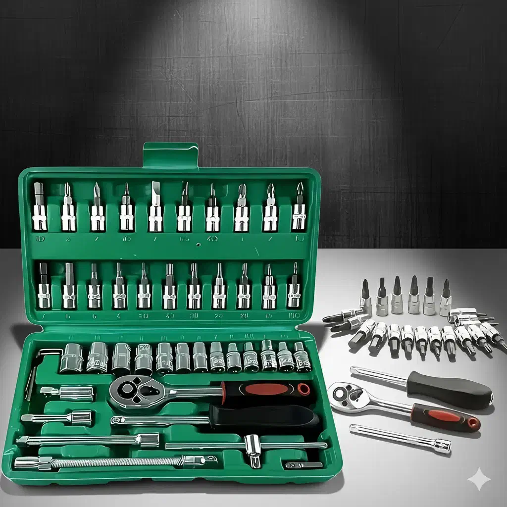 جعبه بکس ۴۵عددی مدل MaxToolSet/مقاوم و بادوام|ابزارآلات|آبیک, |دیوار