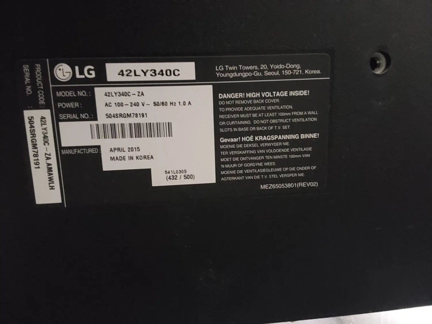 تلویزیون LG 42|تلویزیون و پروژکتور|تهران, گلستان (شهرک راه آهن)|دیوار