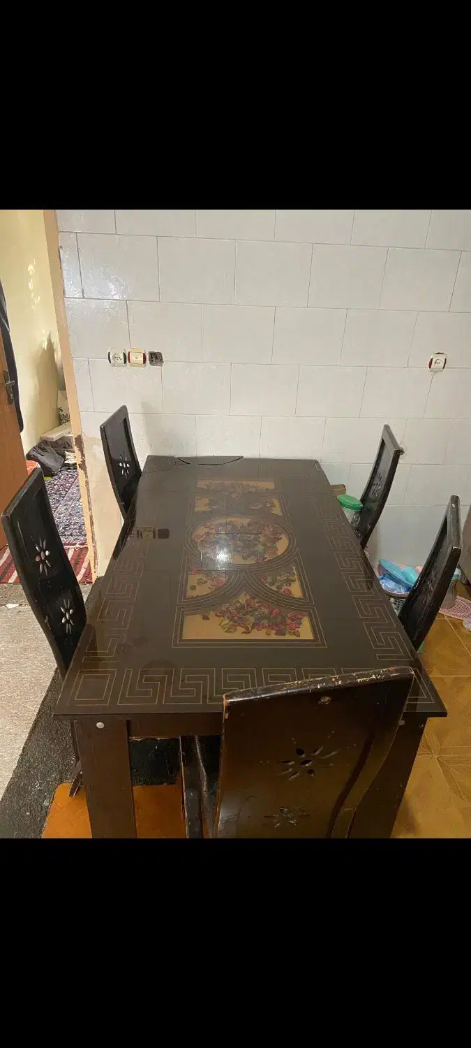 میز نهار خوری ۶ نفره|میز و صندلی غذاخوری|آبدانان, |دیوار