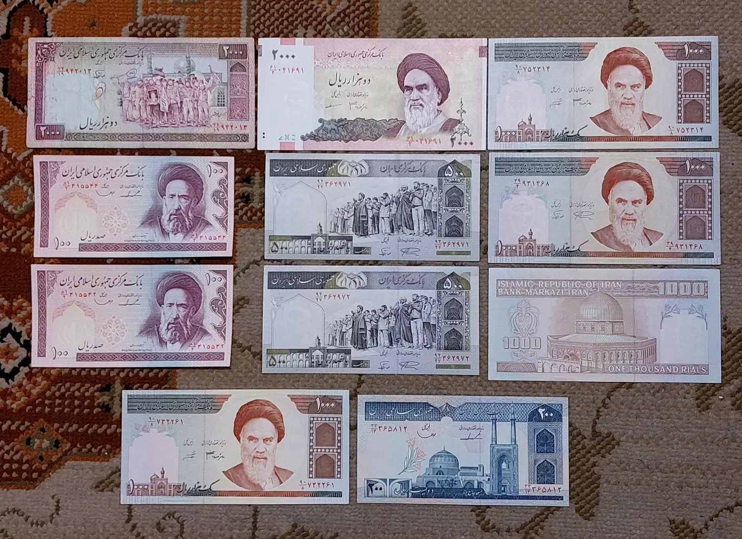 ۳۴ عدد اسکناس شاهی و اوایل جمهوری|کلکسیون سکه، تمبر، اسکناس|کرج, گلشهر|دیوار