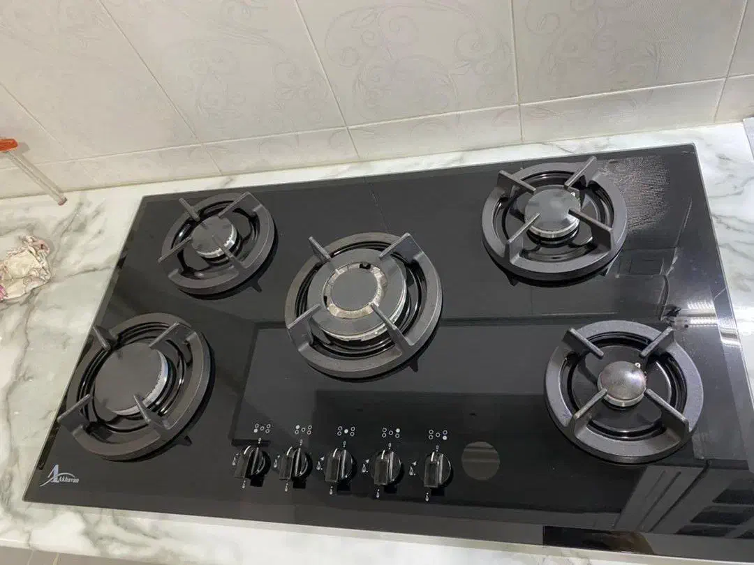 گاز۵شعله شیشه ی برند اخوان|اجاق گاز و لوازم برقی پخت‌وپز|محمدیه-قزوین, |دیوار