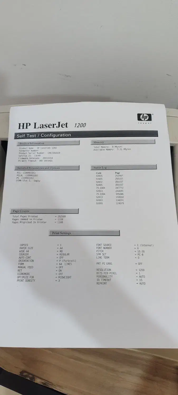 پرینتر لیزری hp1200|پرینتر، اسکنر، کپی، فکس|پرند, فاز ۶|دیوار
