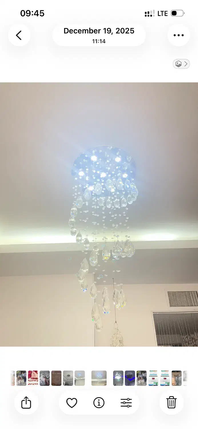 لوستر پیچ کریستال|لوستر و چراغ آویز|کرج, دهقان ویلا|دیوار