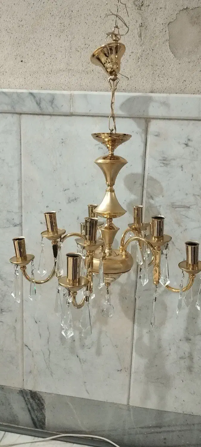 لوستر آب طلا در حد نو به بالاترین قیمت|لوستر و چراغ آویز|مشهد, احمدآباد|دیوار