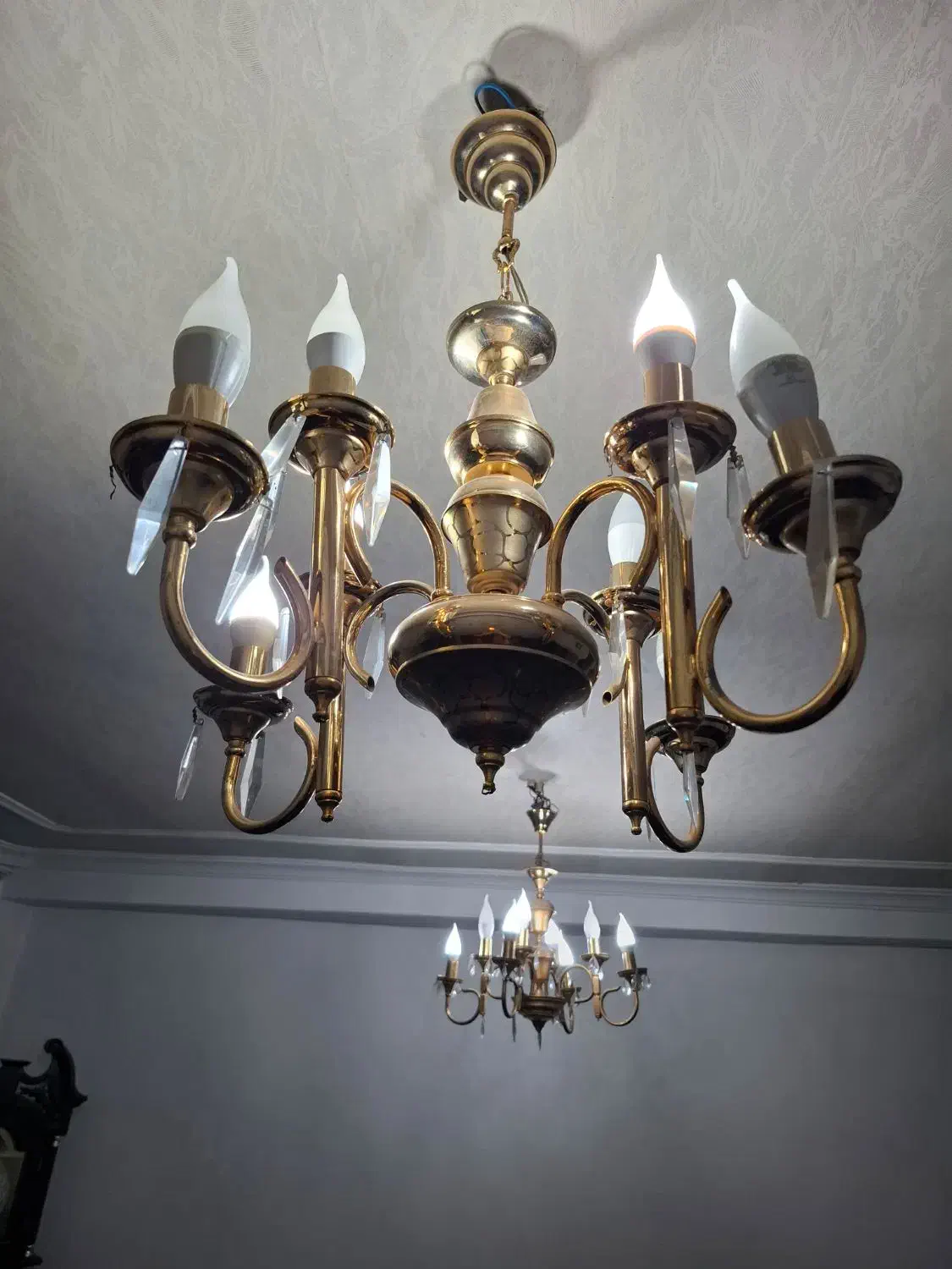 ۲عدد لوستر برنز|لوستر و چراغ آویز|تبریز, |دیوار