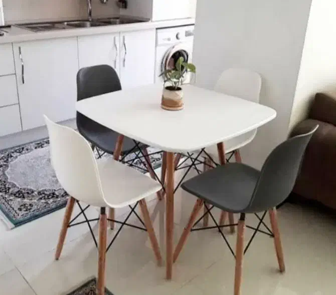 میز و صندلی غذاخوری ۴ نفره پایه ایفلی اثاث مارکت|میز و صندلی غذاخوری|سیرجان, |دیوار