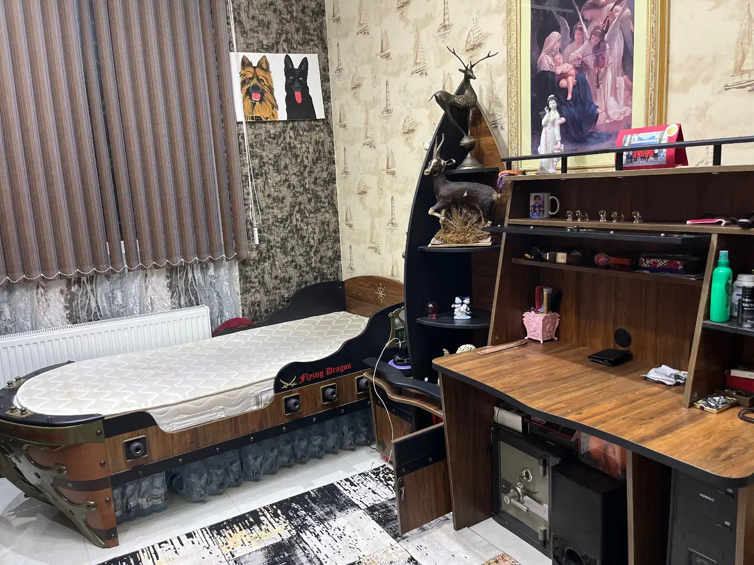 سرویس خواب کامل کشتی|تخت و سرویس خواب|پرند, فاز ۳|دیوار