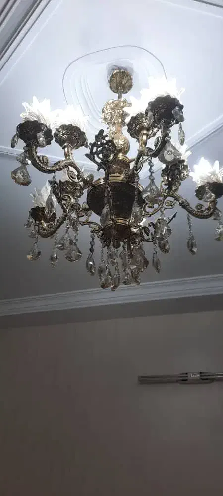 لوستر برنجی ۵ شاخه|لوستر و چراغ آویز|پاکدشت, پاکدشت (مامازند)|دیوار