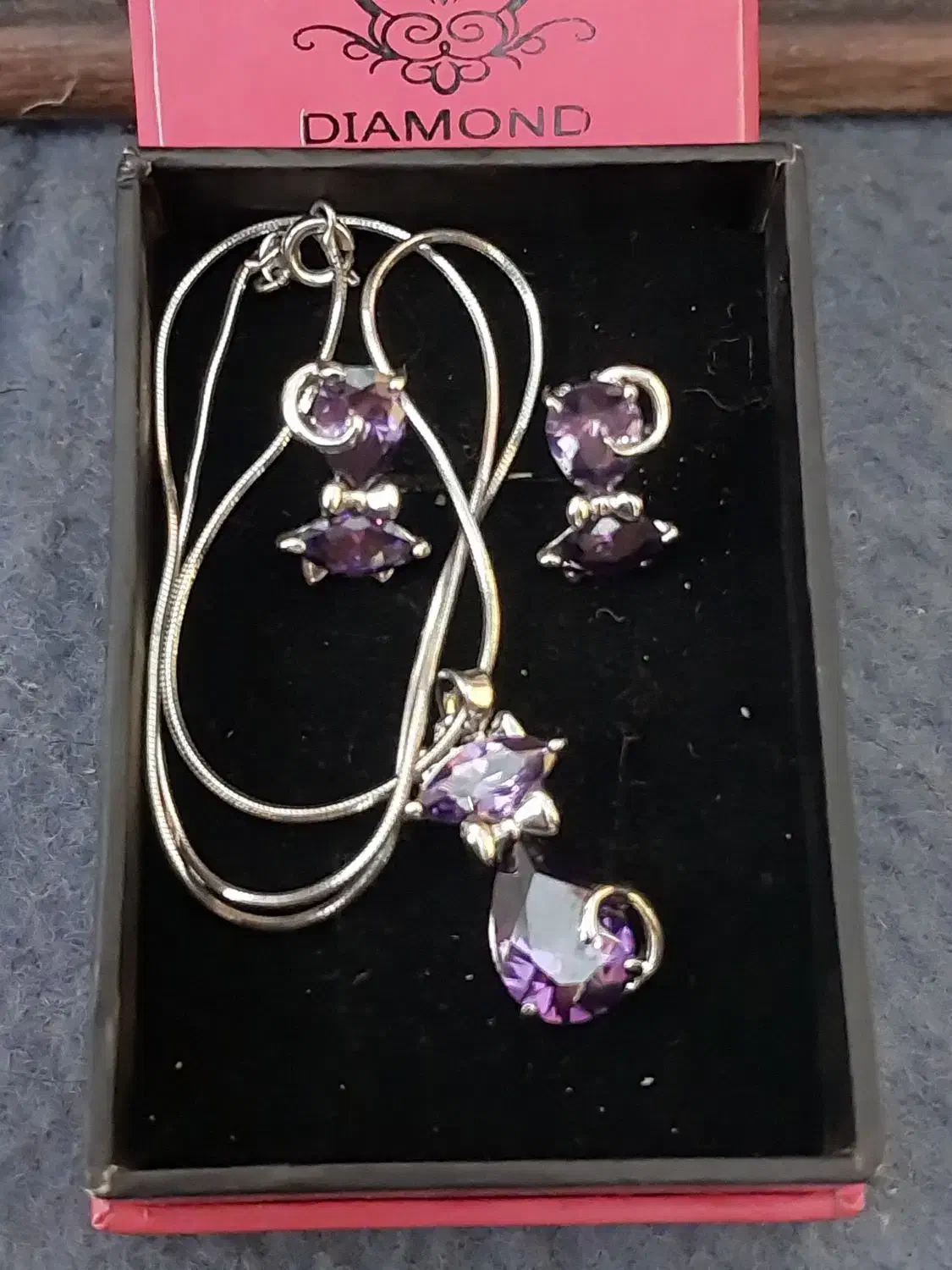 نیم ست آمیتیس روکش طلا سفید|جواهرات|تهران, امیر بهادر|دیوار