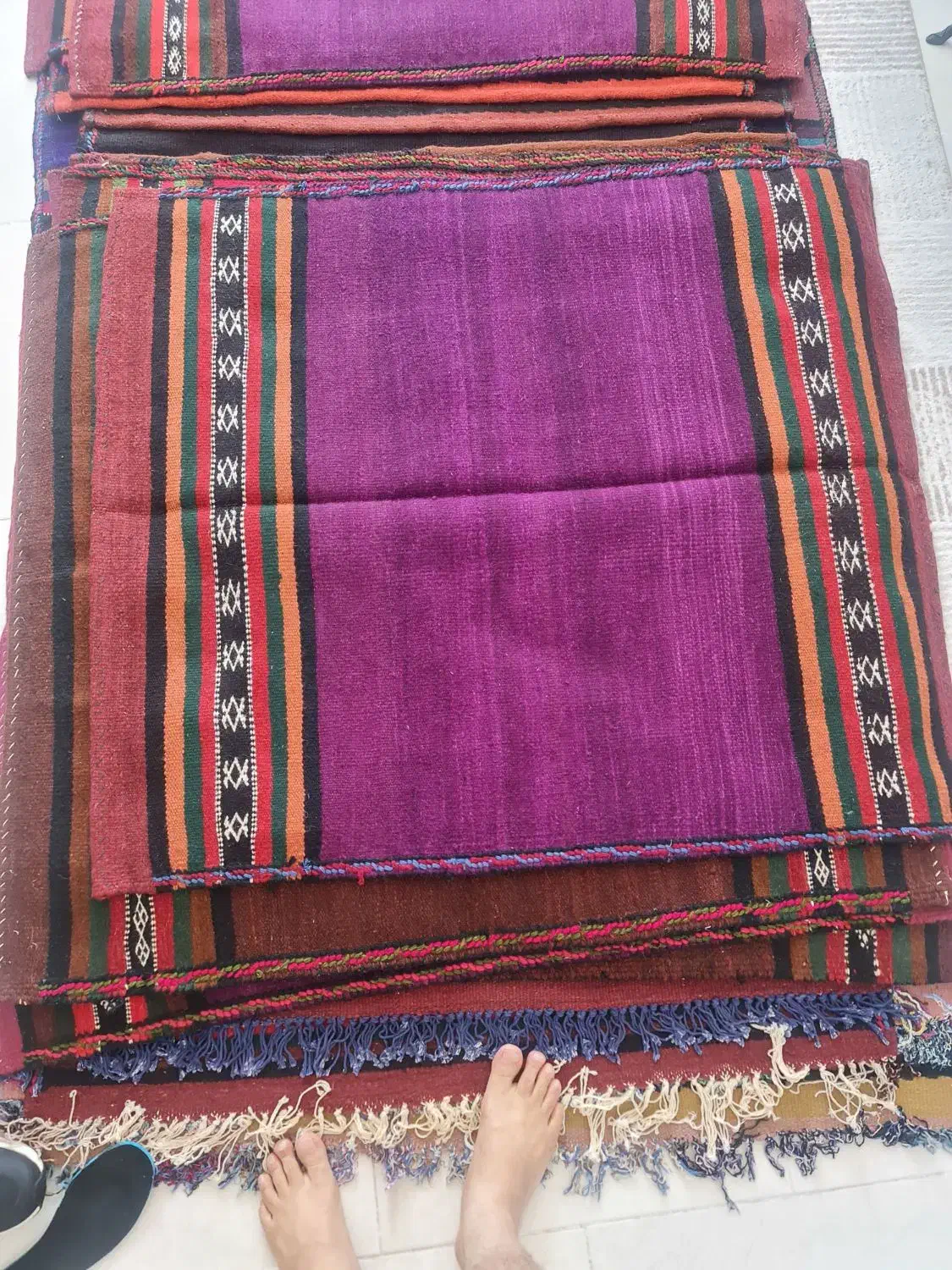 فرش گلیم دستباف|گلیم، جاجیم، گبه|شیراز, غدیر شمالی|دیوار