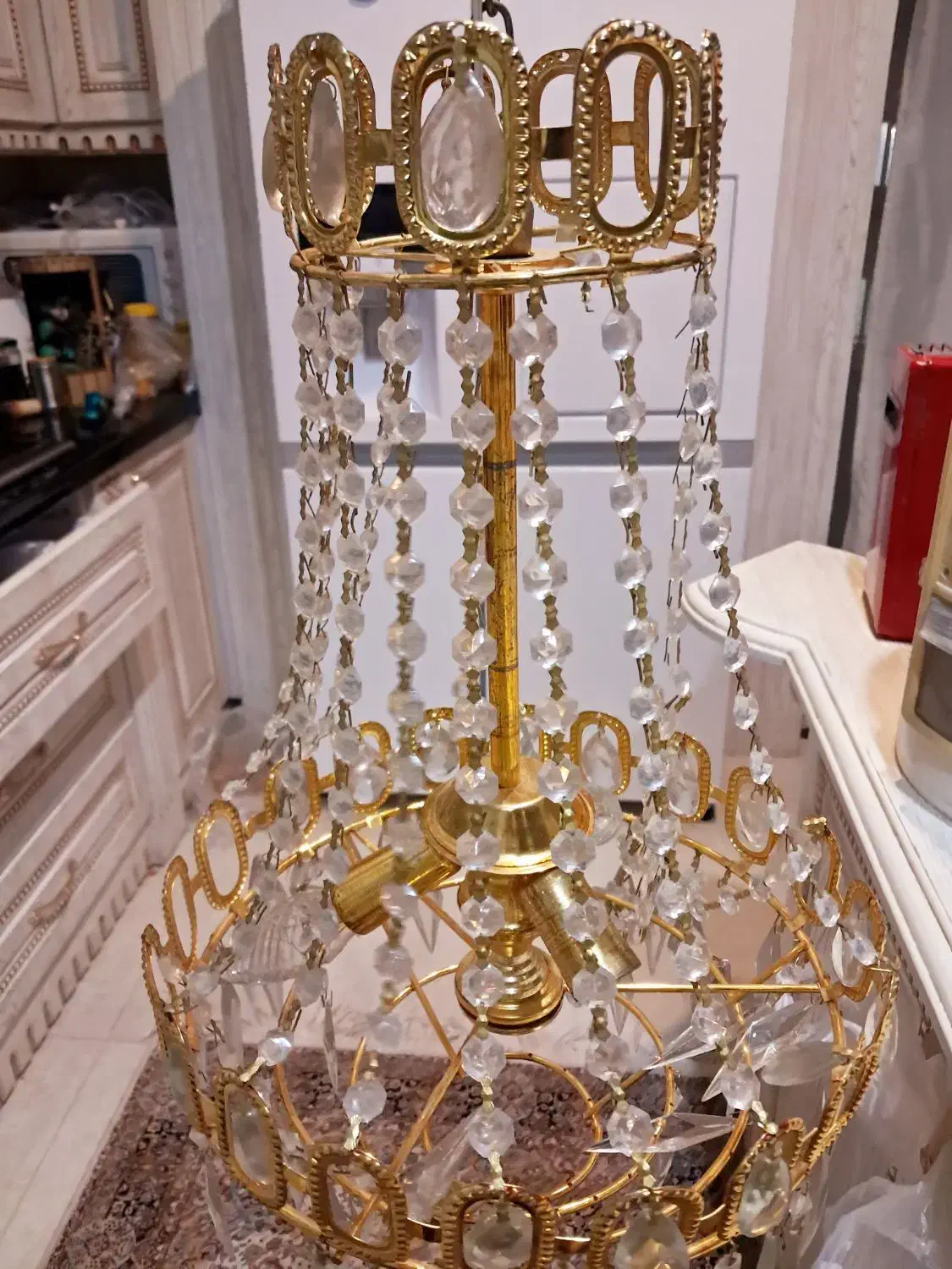 لوستر طلایی رنگ ثابت|لوستر و چراغ آویز|مشهد, جاهد شهر|دیوار