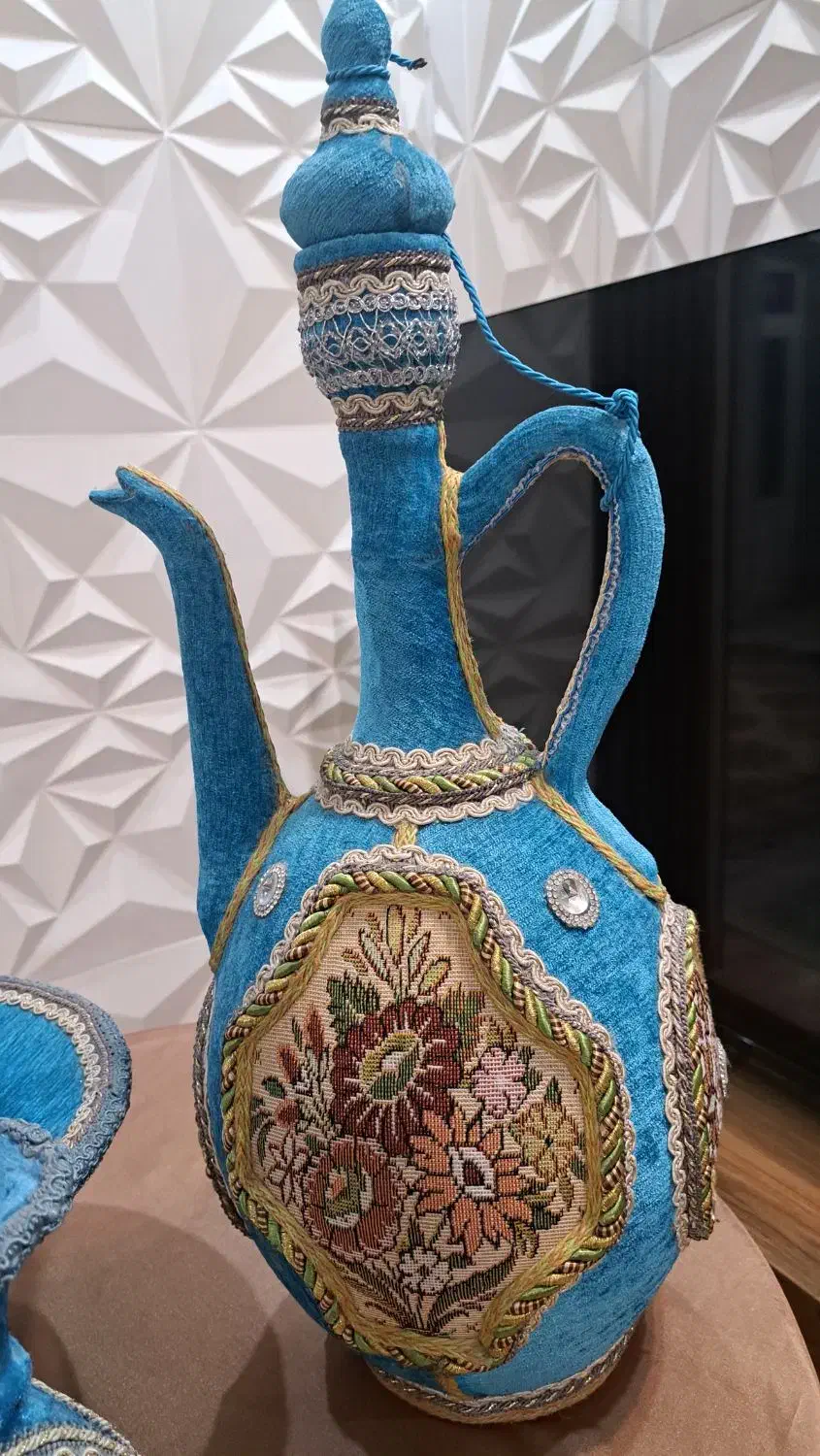 میزخاطره با سرویس سفالی روکش مخمل|صنایع دستی و سایر لوازم تزئینی|ابهر, |دیوار