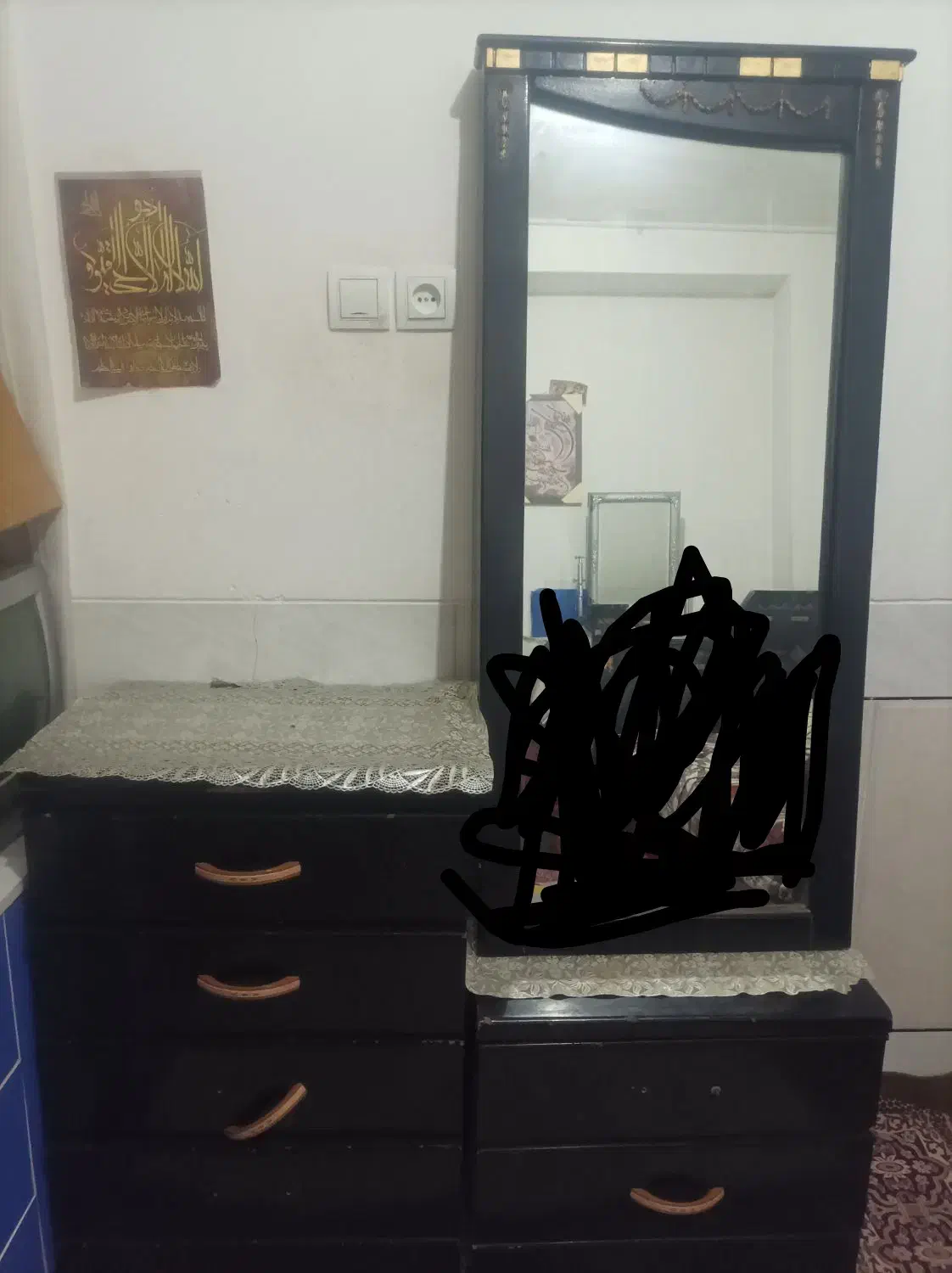 آینه قدی با کشو|آینه|فولادشهر, زاینده رود|دیوار