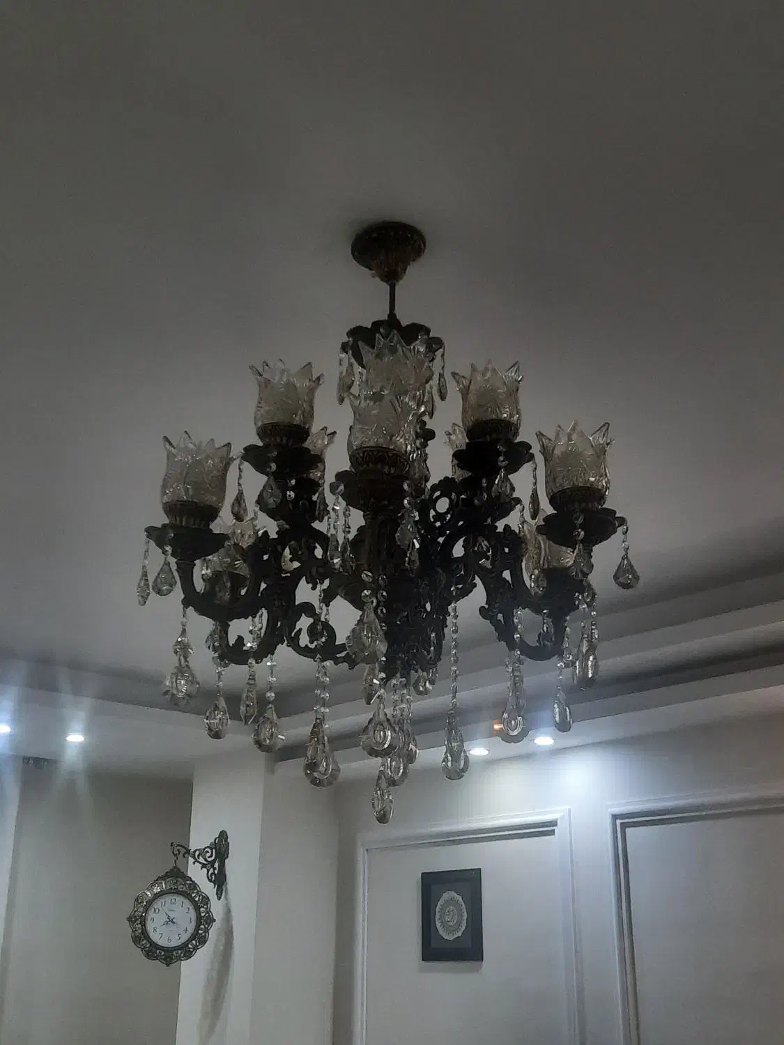 لوستر شاه عباسی ۶ شاخه ۱۲ گل|لوستر و چراغ آویز|بجنورد, |دیوار