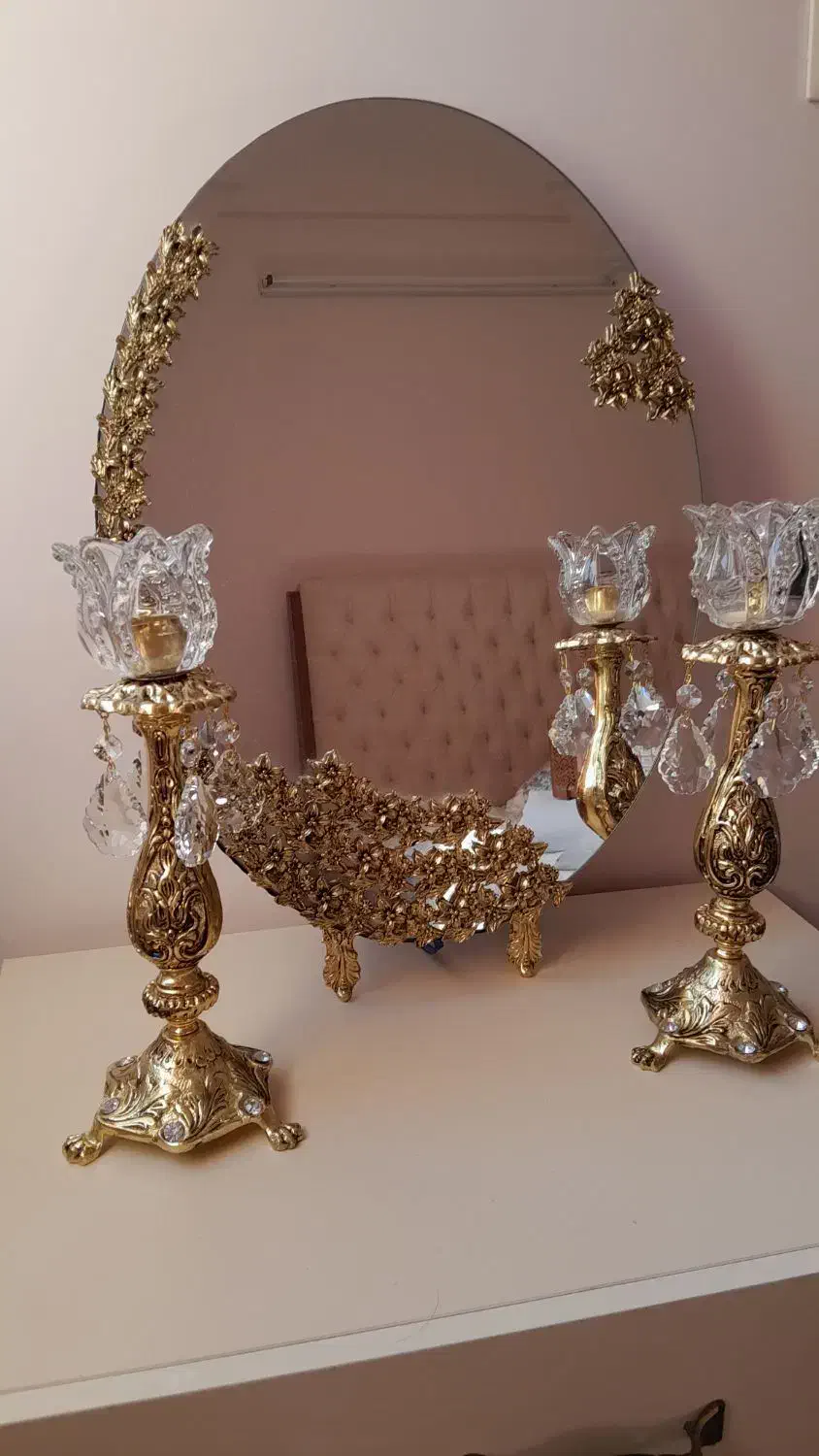 آینه و شمعدان عروس|آینه|قزوین, |دیوار