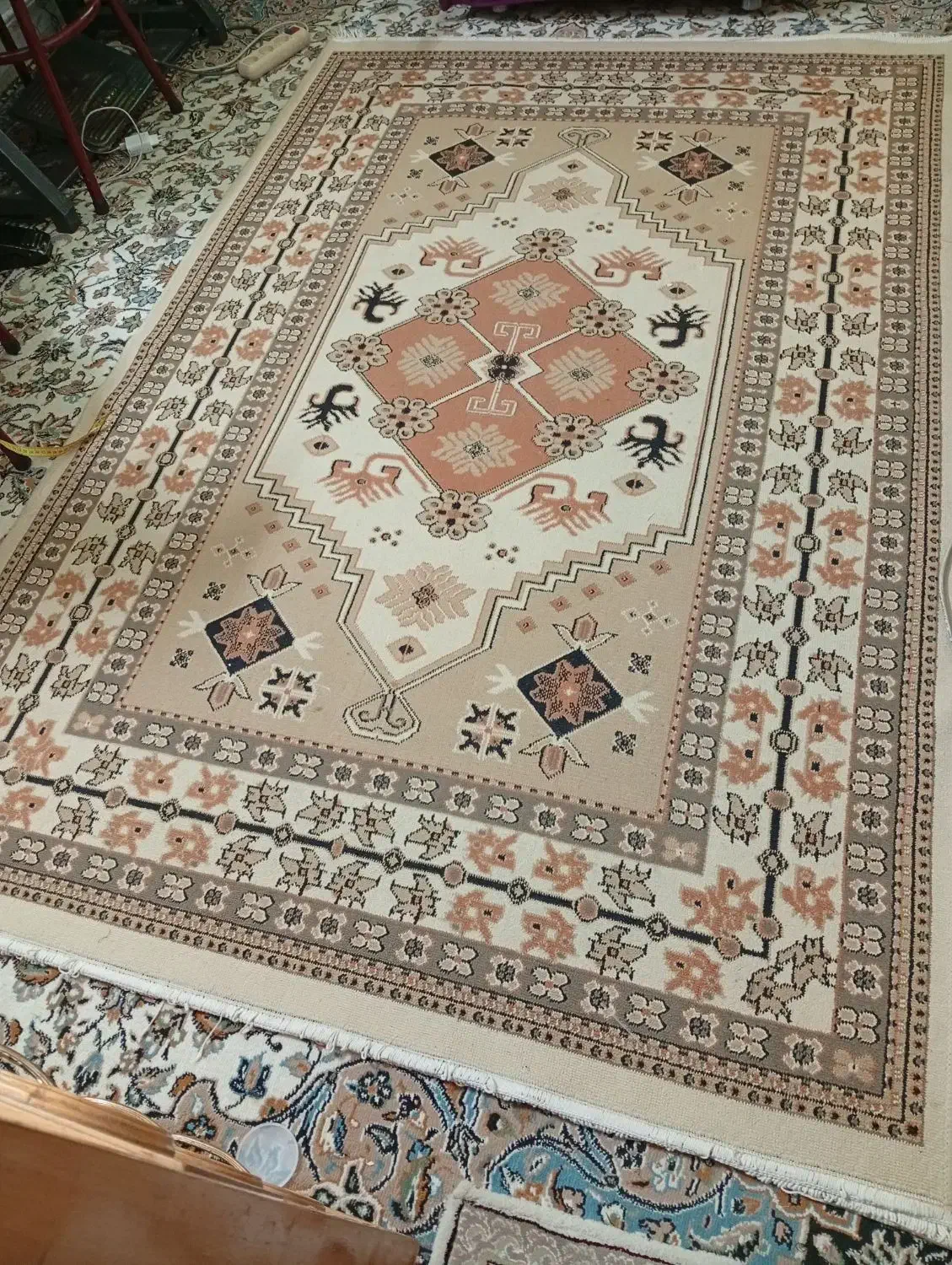 دو عدد گلیم فرش سالم که ۱متر ونیم در۲متر۲۷سانت|گلیم، جاجیم، گبه|ساوه, |دیوار