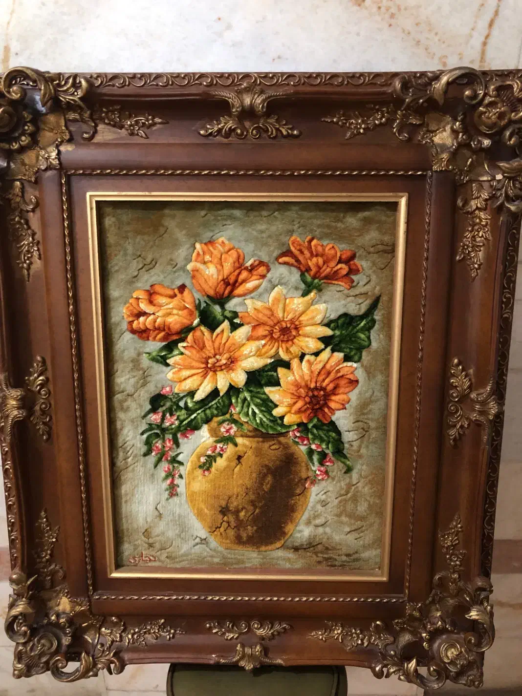 تابلو دست بافت گل و‌گلدان|تابلو فرش|تهران, تهرانپارس جنوبی|دیوار