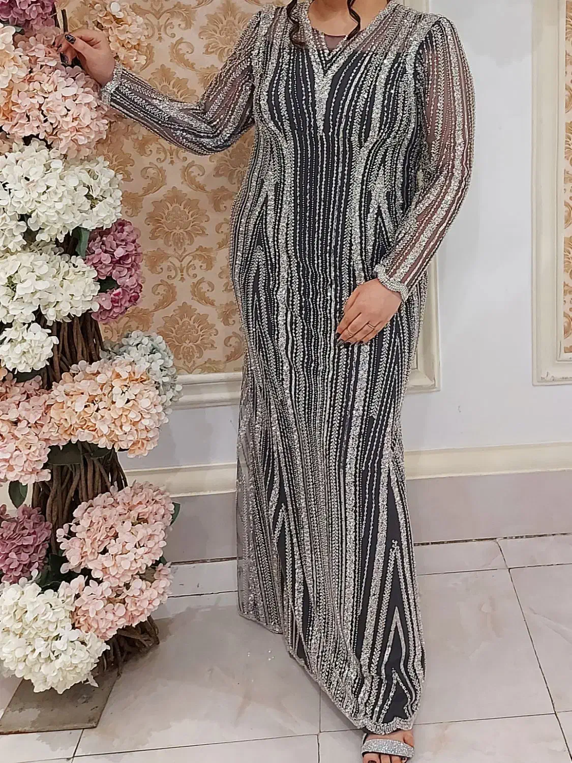 پیراهن مجلسی تمام کارشده سایز ۵۰|لباس|لواسان, |دیوار