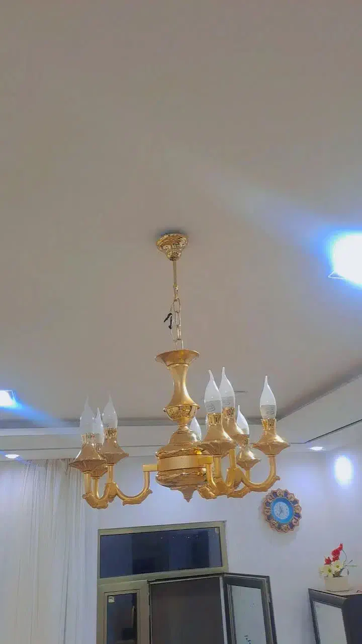 لوستر برنجی|لوستر و چراغ آویز|بیرجند, |دیوار
